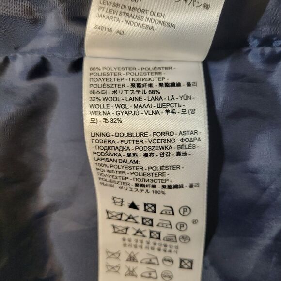 Levi's Red Black Plaid Wool Blend Cinch Waist Jacket Coat Women's XS Cabincore - Picture 9 of 11